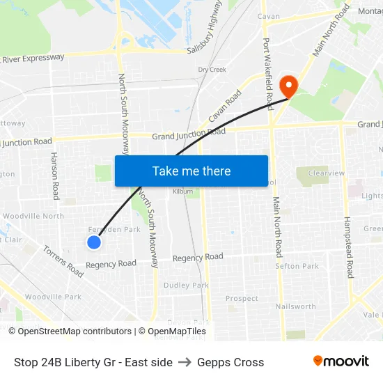 Stop 24B Liberty Gr - East side to Gepps Cross map