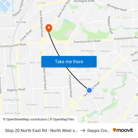 Stop 20 North East Rd - North West side to Gepps Cross map