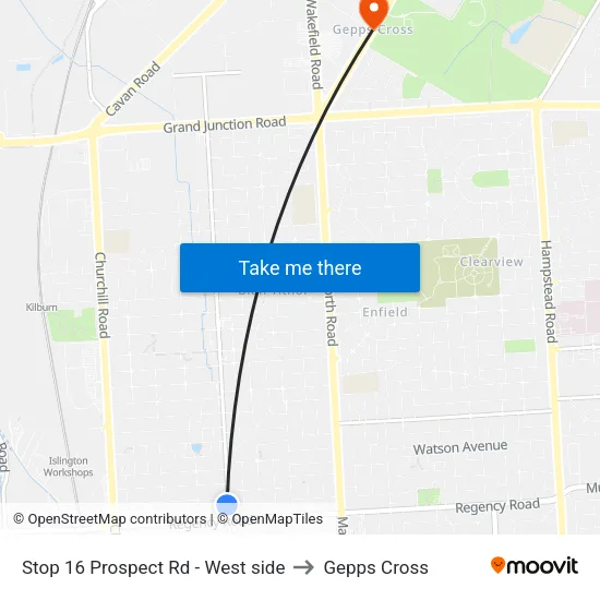 Stop 16 Prospect Rd - West side to Gepps Cross map