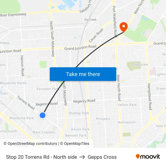 Stop 20 Torrens Rd - North side to Gepps Cross map