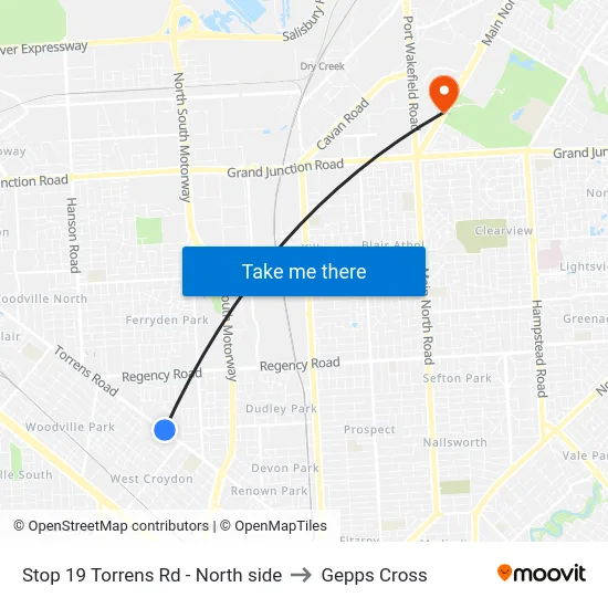 Stop 19 Torrens Rd - North side to Gepps Cross map