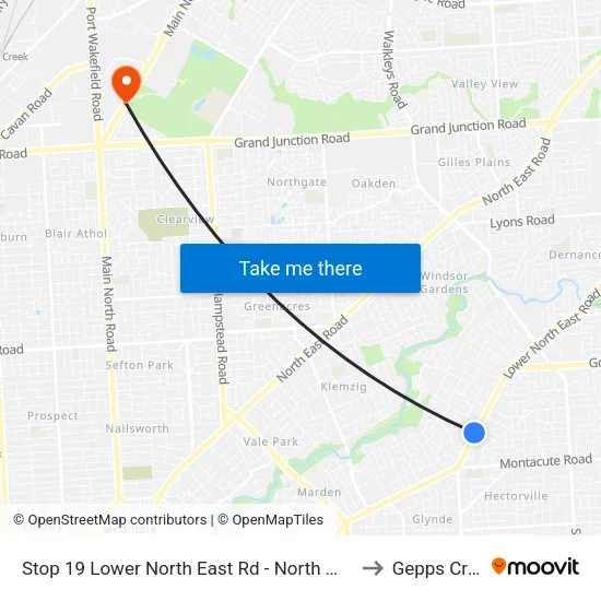 Stop 19 Lower North East Rd - North West side to Gepps Cross map