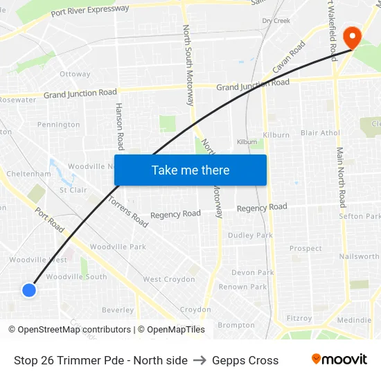 Stop 26 Trimmer Pde - North side to Gepps Cross map