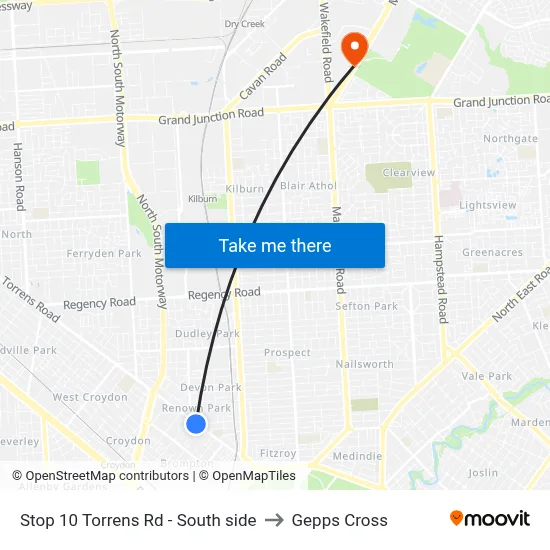 Stop 10 Torrens Rd - South side to Gepps Cross map