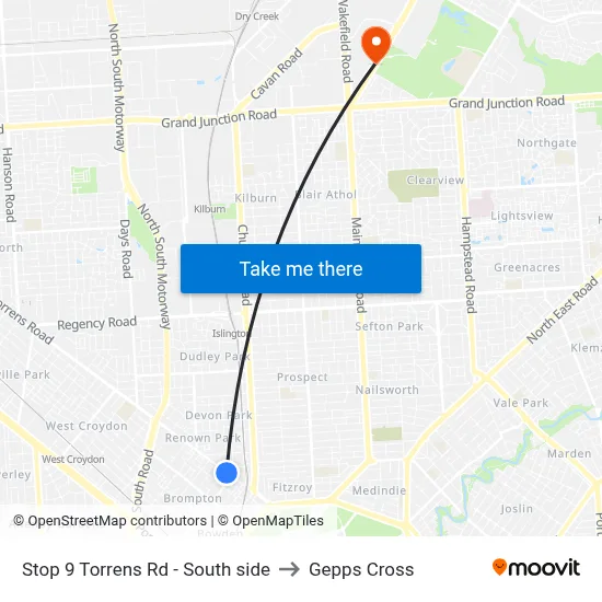 Stop 9 Torrens Rd - South side to Gepps Cross map