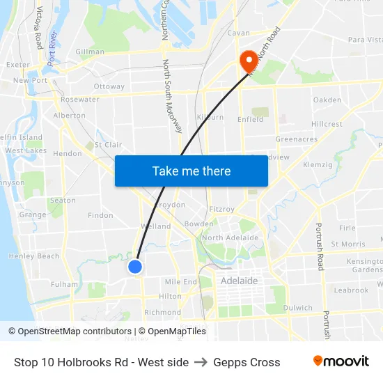 Stop 10 Holbrooks Rd - West side to Gepps Cross map