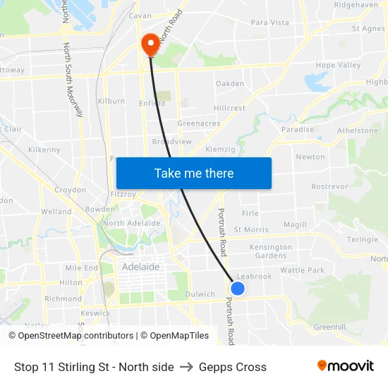 Stop 11 Stirling St - North side to Gepps Cross map