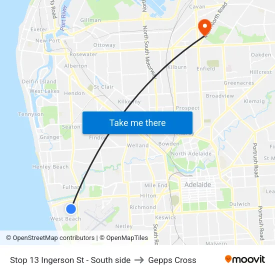 Stop 13 Ingerson St - South side to Gepps Cross map