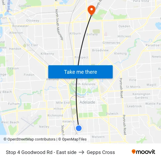 Stop 4 Goodwood Rd - East side to Gepps Cross map