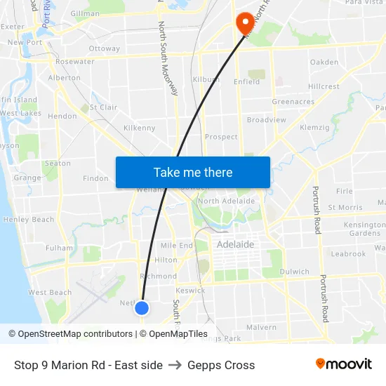 Stop 9 Marion Rd - East side to Gepps Cross map