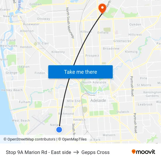 Stop 9A Marion Rd - East side to Gepps Cross map