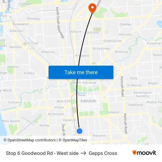 Stop 6 Goodwood Rd - West side to Gepps Cross map
