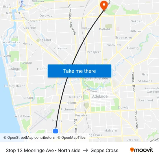 Stop 12 Mooringe Ave - North side to Gepps Cross map