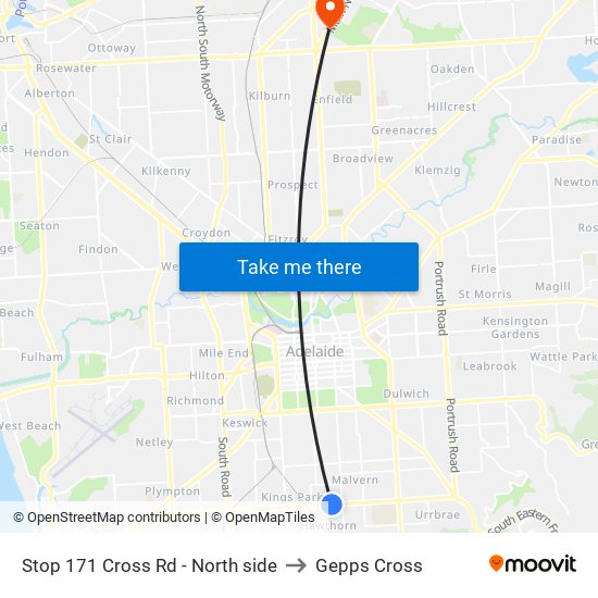 Stop 171 Cross Rd - North side to Gepps Cross map