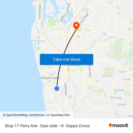 Stop 17 Ferry Ave - East side to Gepps Cross map