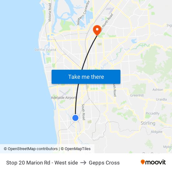 Stop 20 Marion Rd - West side to Gepps Cross map