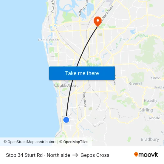 Stop 34 Sturt Rd - North side to Gepps Cross map