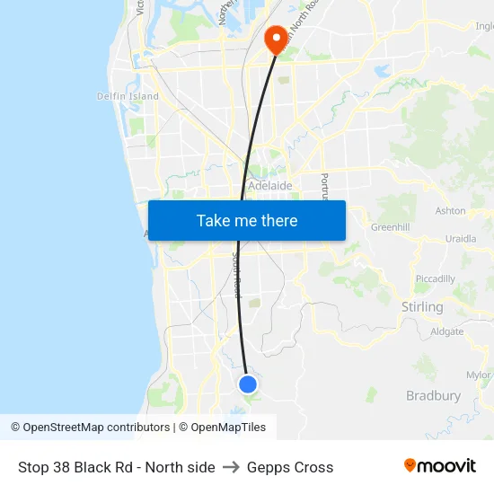 Stop 38 Black Rd - North side to Gepps Cross map