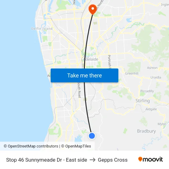 Stop 46 Sunnymeade Dr - East side to Gepps Cross map
