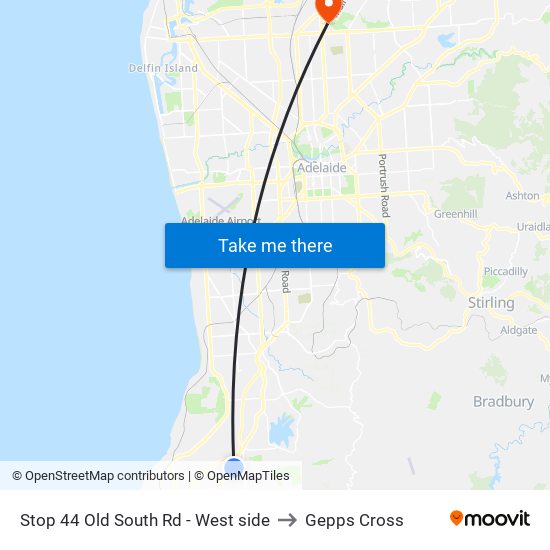 Stop 44 Old South Rd - West side to Gepps Cross map