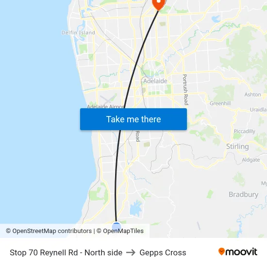 Stop 70 Reynell Rd - North side to Gepps Cross map