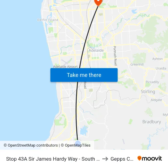 Stop 43A Sir James Hardy Way - South West side to Gepps Cross map