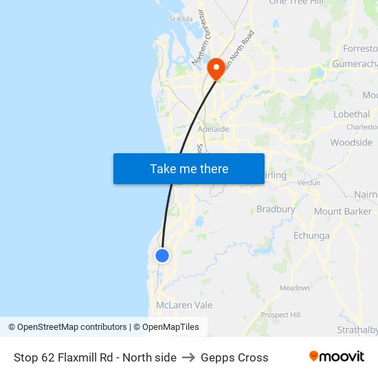 Stop 62 Flaxmill Rd - North side to Gepps Cross map