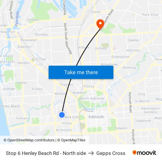 Stop 6 Henley Beach Rd - North side to Gepps Cross map