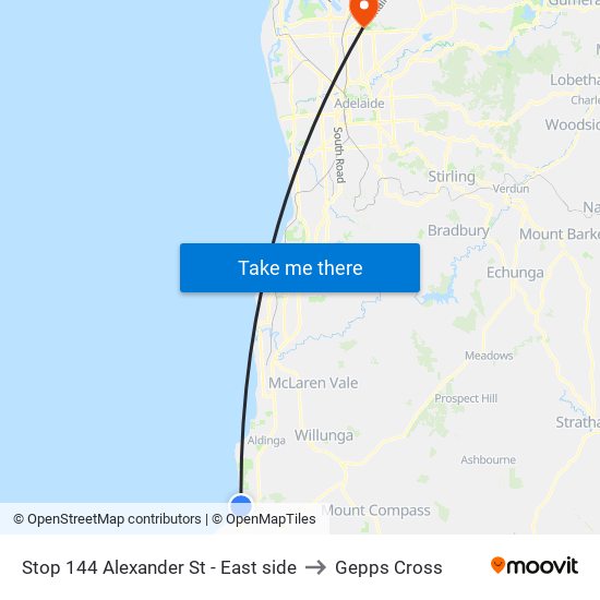 Stop 144 Alexander St - East side to Gepps Cross map