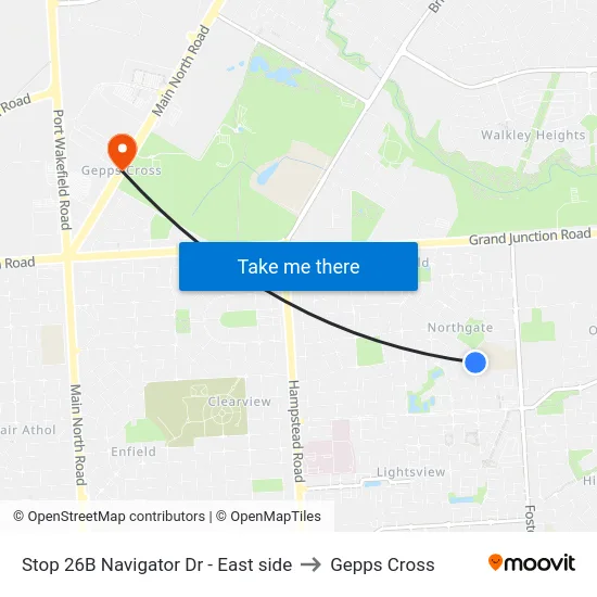 Stop 26B Navigator Dr - East side to Gepps Cross map