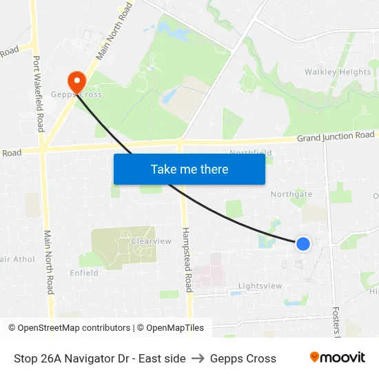 Stop 26A Navigator Dr - East side to Gepps Cross map