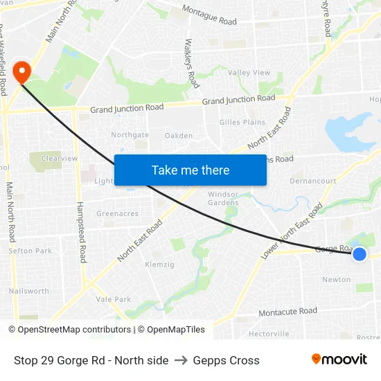 Stop 29 Gorge Rd - North side to Gepps Cross map