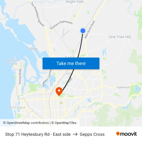 Stop 71 Heytesbury Rd - East side to Gepps Cross map
