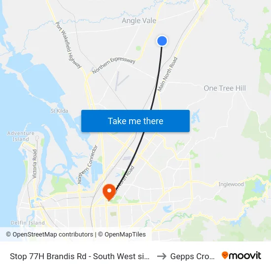Stop 77H Brandis Rd - South West side to Gepps Cross map