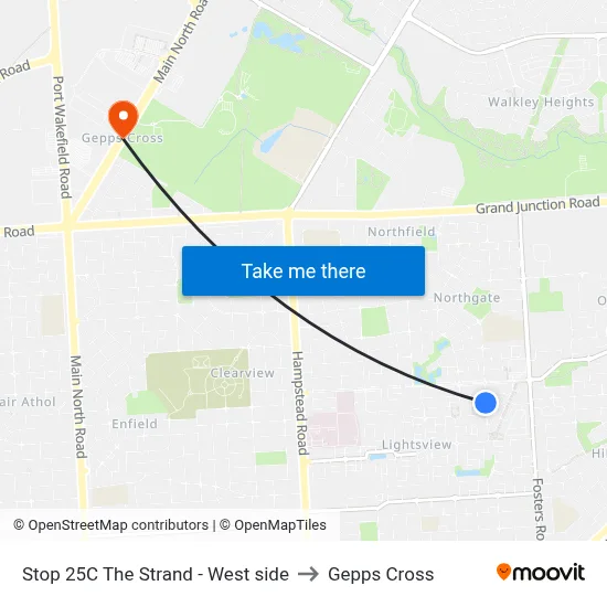 Stop 25C The Strand - West side to Gepps Cross map