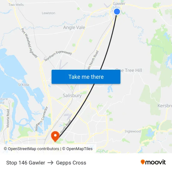 Stop 146 Gawler to Gepps Cross map