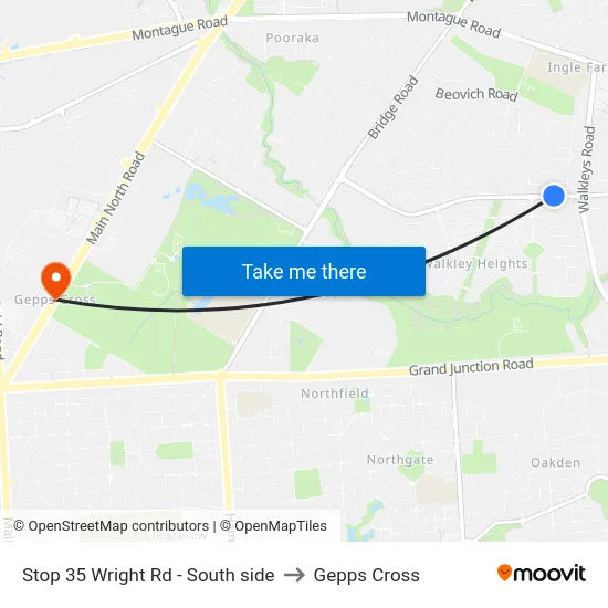Stop 35 Wright Rd - South side to Gepps Cross map