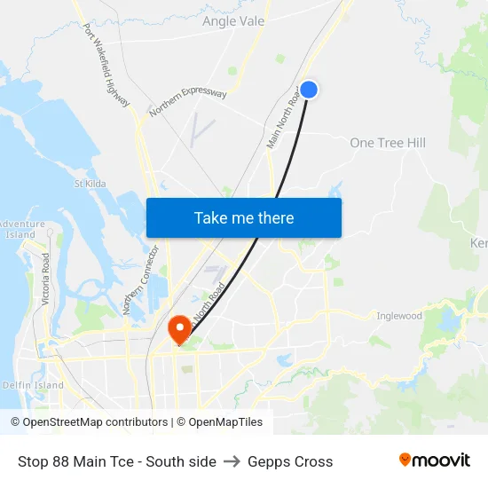 Stop 88 Main Tce - South side to Gepps Cross map