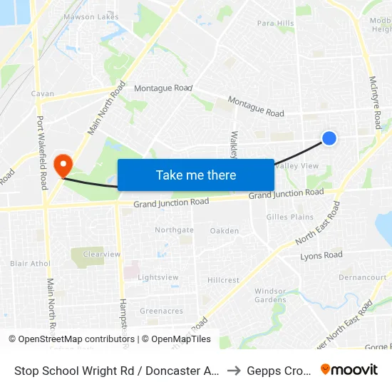 Stop School Wright Rd / Doncaster Ave to Gepps Cross map
