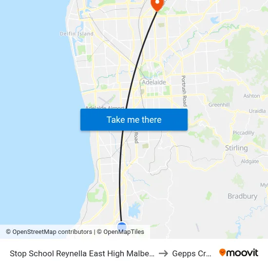 Stop School Reynella East High Malbeck Dr to Gepps Cross map