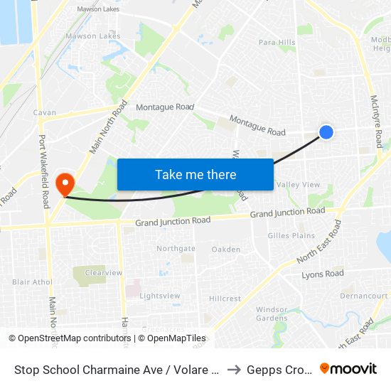 Stop School Charmaine Ave / Volare Ave to Gepps Cross map