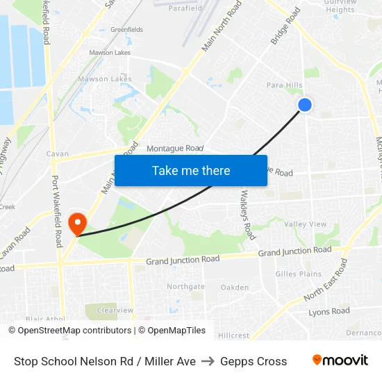 Stop School Nelson Rd / Miller Ave to Gepps Cross map