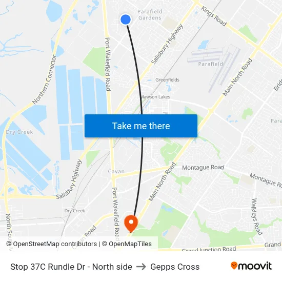 Stop 37C Rundle Dr - North side to Gepps Cross map