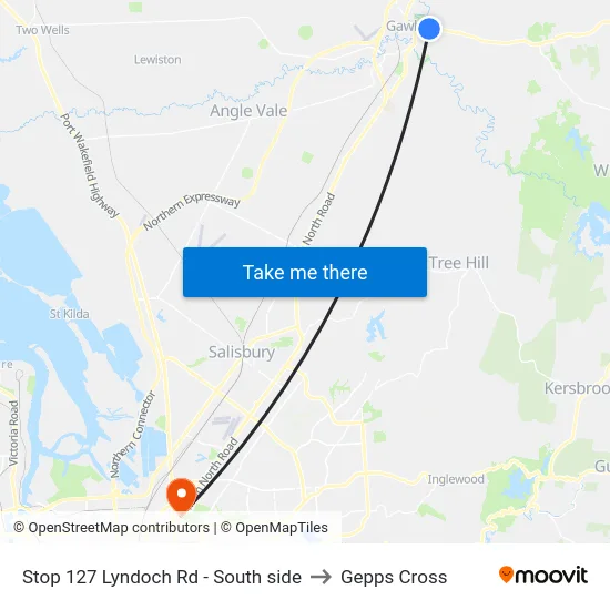 Stop 127 Lyndoch Rd - South side to Gepps Cross map