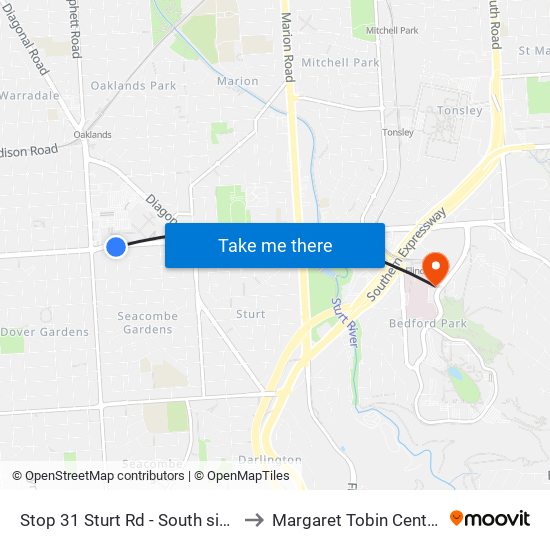 Stop 31 Sturt Rd - South side to Margaret Tobin Centre map