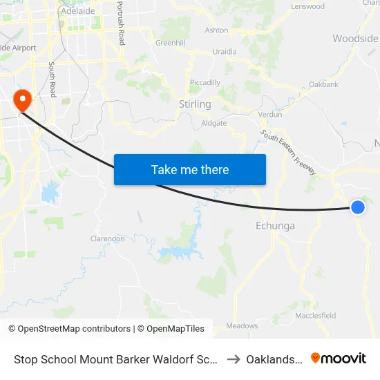 Stop School Mount Barker Waldorf School Sims Rd to Oaklands Park map