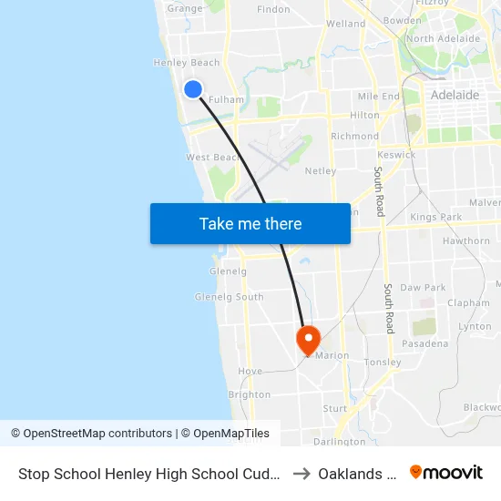 Stop School Henley High School Cudmore Tce to Oaklands Park map