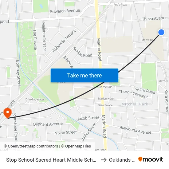 Stop School Sacred Heart Middle School Percy Av to Oaklands Park map