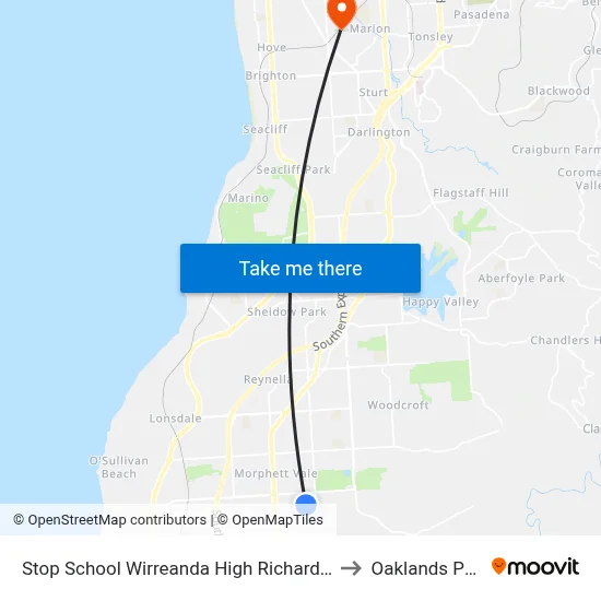 Stop School Wirreanda High Richards Dr to Oaklands Park map