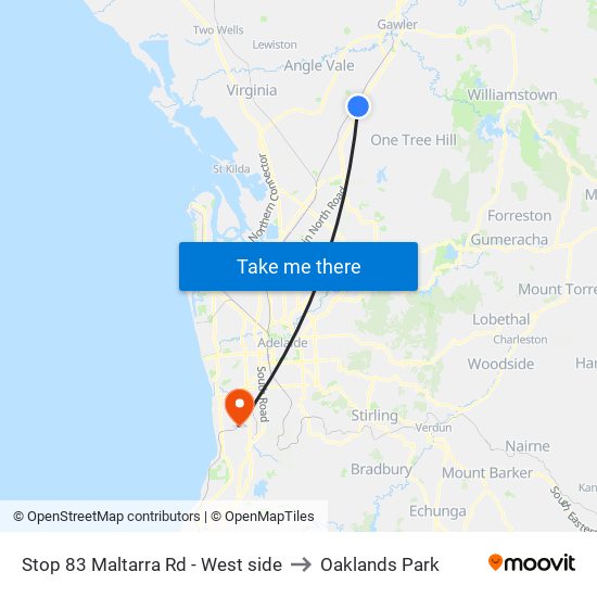 Stop 83 Maltarra Rd - West side to Oaklands Park map